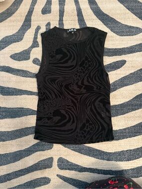IAM.G Black Patterned Sleeveless Tank Top